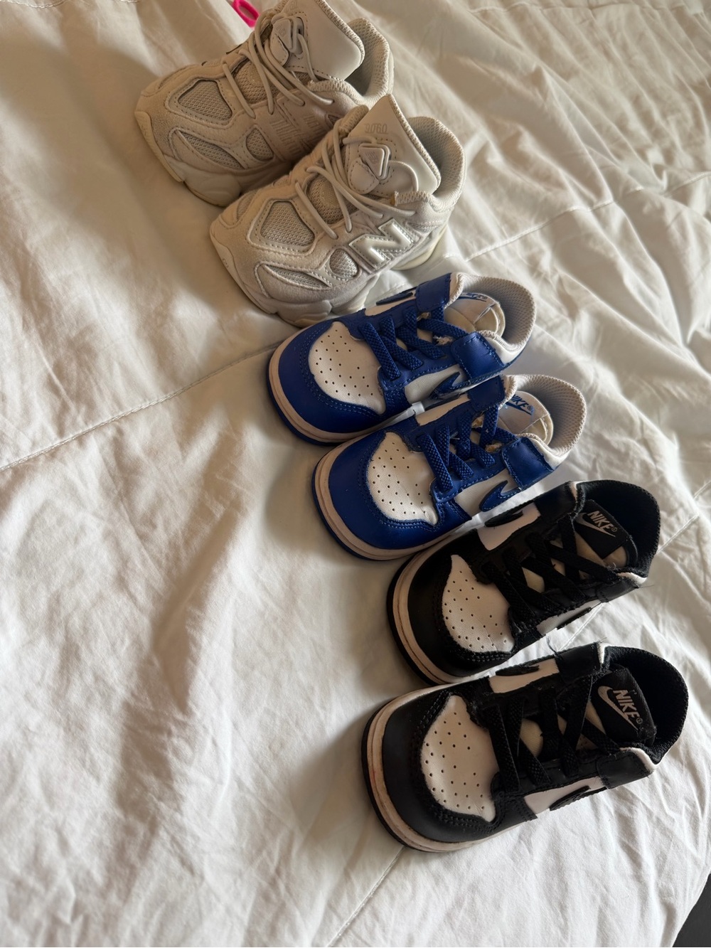 Nike Kids Sneakers Set in White, Royal Blue, and Black